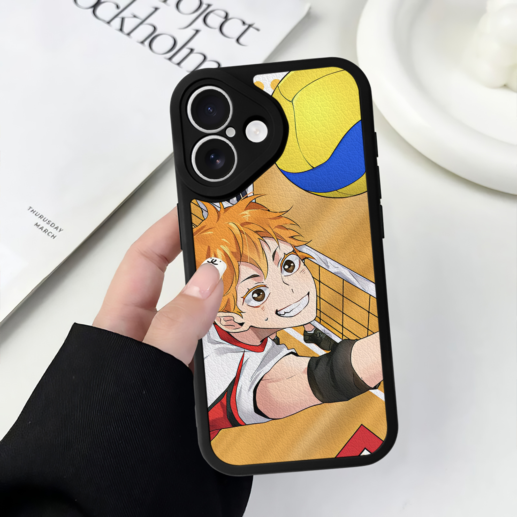 （画像用） ハイキュー!! Haikyu!! 【iPhone 16シリーズ対応】シリコンスマホケース（レザー調） 材質：シリコン